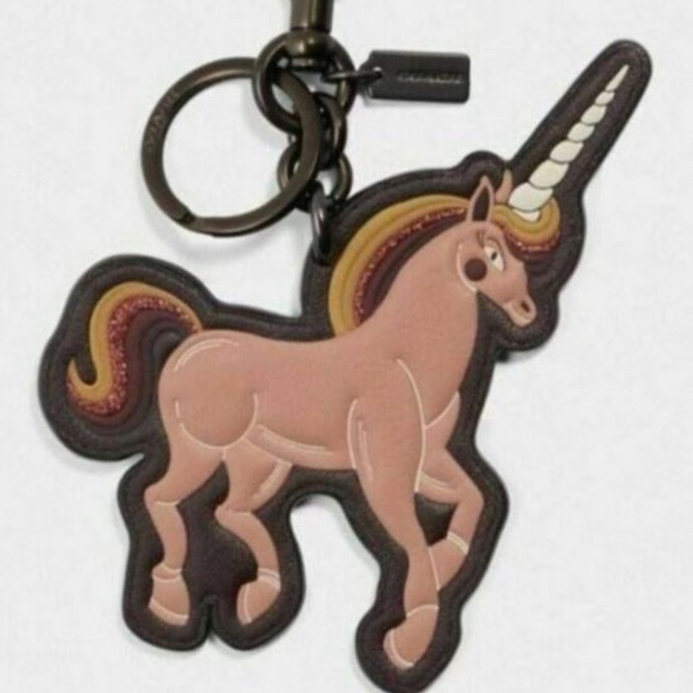 COACH UNI Unicorn Key Chain Bag Charm leather